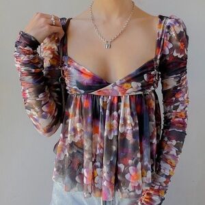 Urban Outfitters Multicolor Floral Blouse